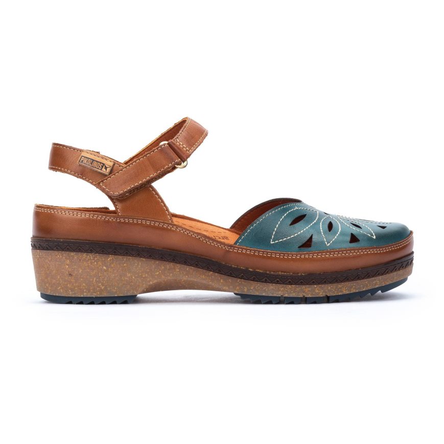 Women\'s Pikolinos GRANADA Sandals Brown / Turquoise | NZ B2QA018